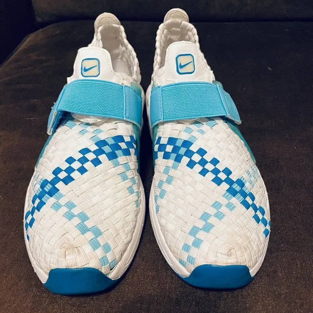 Vintage Nike Air Max Sphere Woven Women's White Blue 302260 Running Shoes